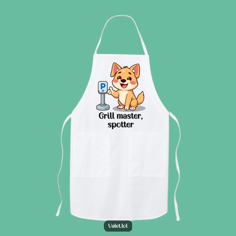 Funny Parking Dog Apron: Cheerful Canine Kitchen Helper for Parking Spot Fans, Ideal Humorous Gift!