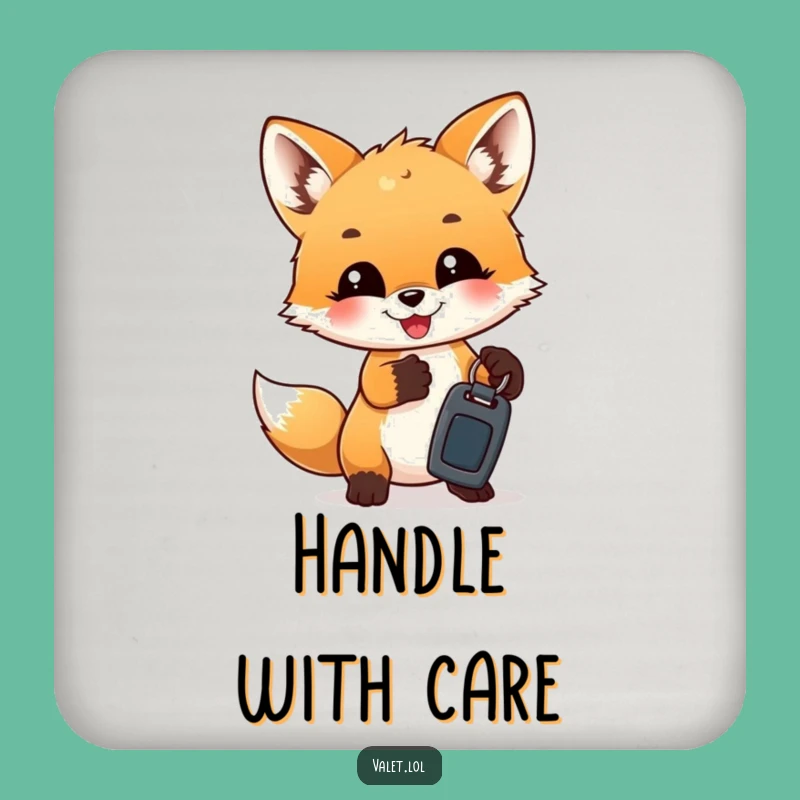 Funny Fox Cub Keys Coasters: Protect Surfaces with Cub's Art