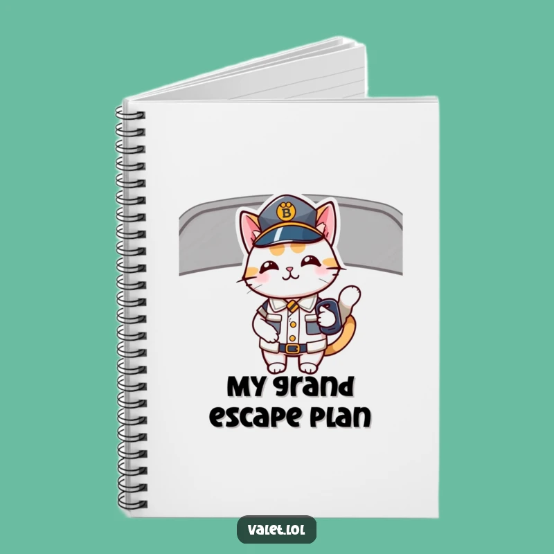 Funny Driving Cat Notebook: Lined Journal with Uniformed Feline & Car Key, Best Humorous Gift!
