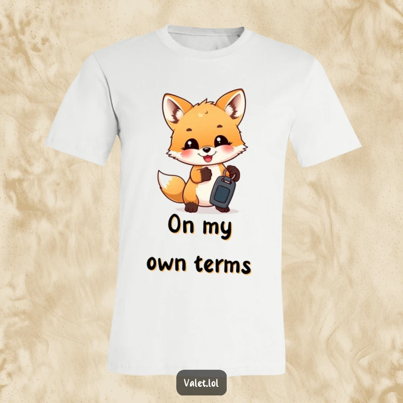 Funny T-Shirts: A joyful fox cub gleefully hands over a set of car keys, a funny and charming scene.