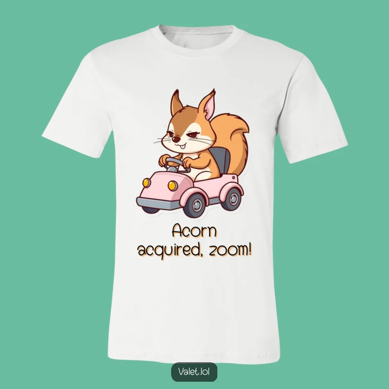 Funny Squirrel Driver T-Shirt: Determined Rodent Maneuvering Vehicle, Great Humorous Gift!