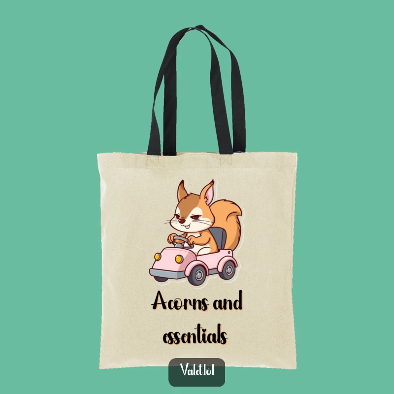 Funny Squirrel Driver Tote Bag: Determined Rodent Maneuvering Vehicle, Stylish Humorous Gift!